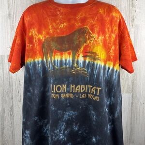 Lion Habitat MGM Grand Las Vegas Tie-Dye Tee - Orange & Black